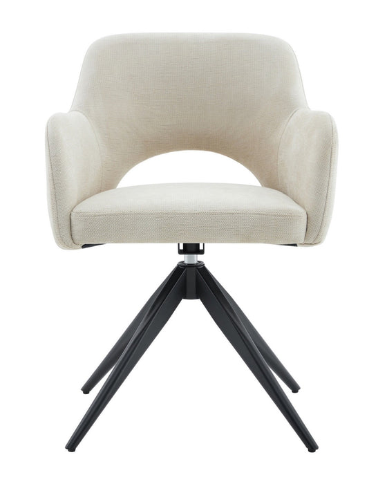 Draaibare Eetkamerstoel Moulin Creme Linnen