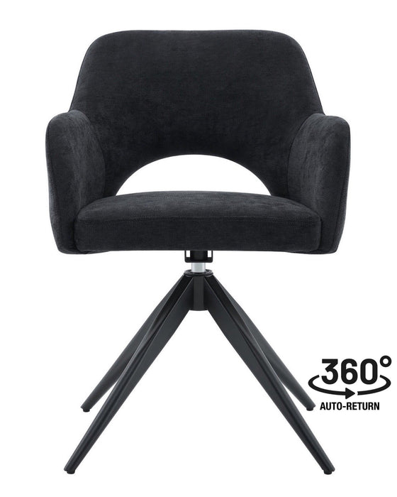 Draaibare Eetkamerstoel Moulin Zwart Linnen