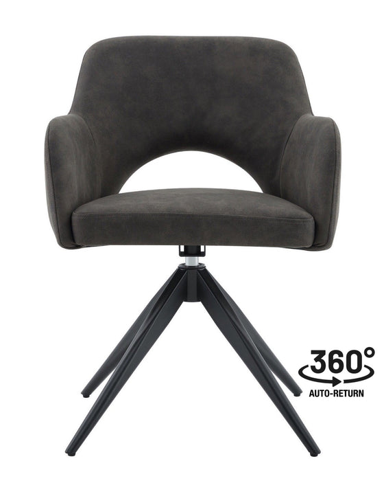 Drehbarer Esszimmerstuhl Moulin Mikrofaserleder Anthrazit