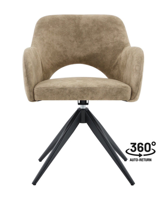 Draaibare Eetkamerstoel Moulin Leer Taupe