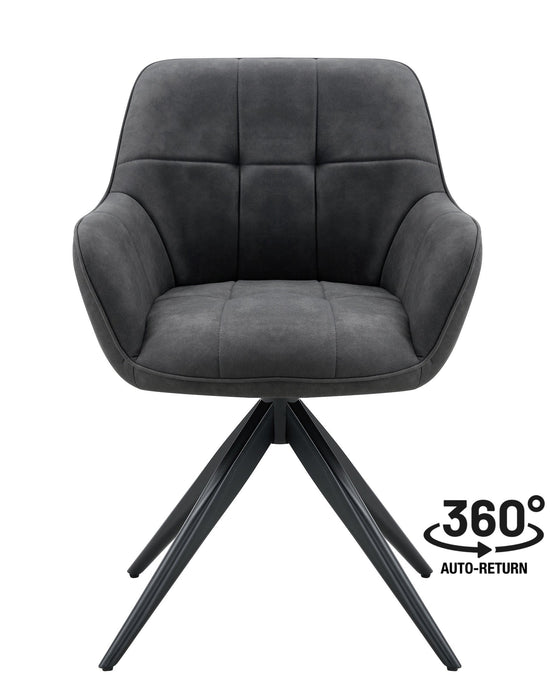 Chaise de Salle à Manger Niort Cuir Anthracite