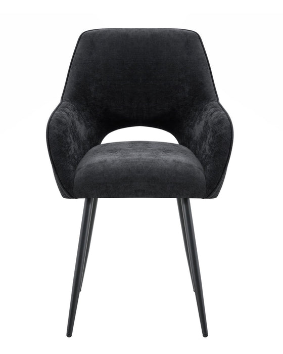 Esszimmerstuhl Origny Leinen Schwarz 