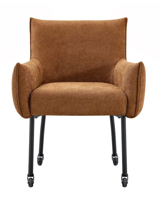 Chaise de salle à manger industrielle Ourier Lin Cognac