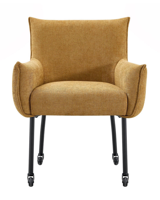 Industriele Eetkamerstoel Ourier Linnen Okergeel