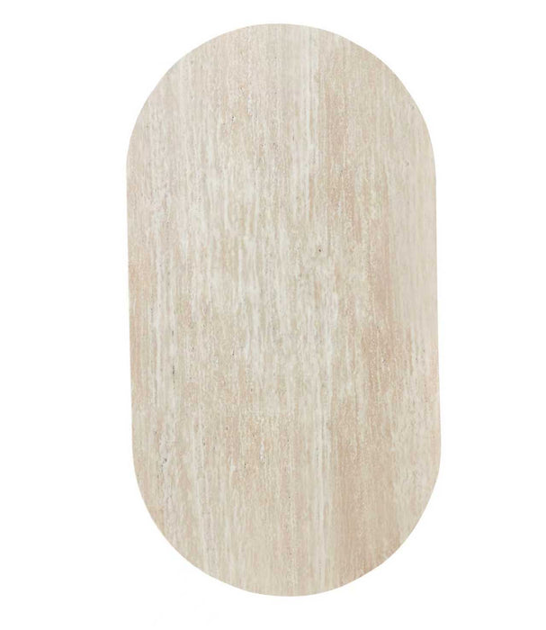 Table basse Japandi MARTIN Aspect Travertin 130cm