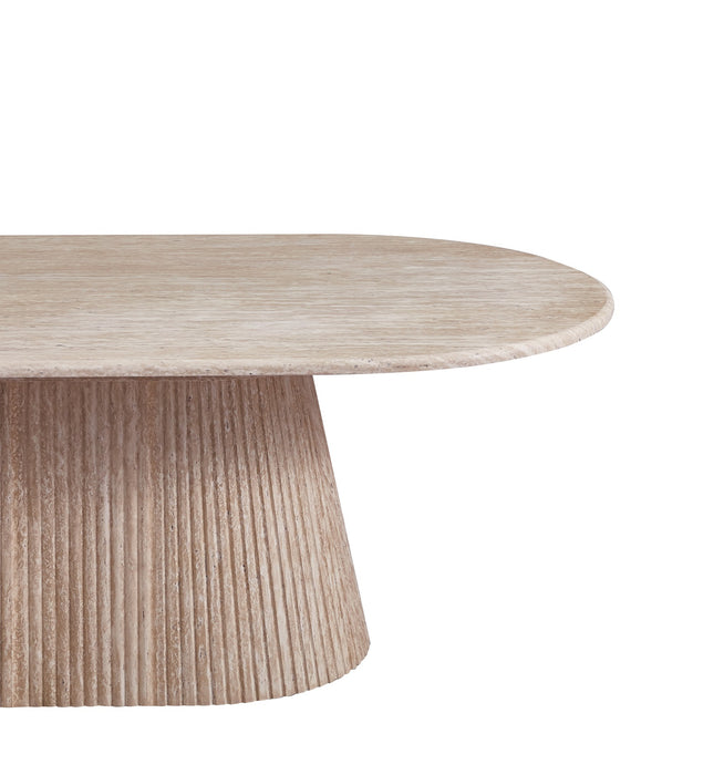 Table basse Japandi MARTIN Aspect Travertin 130cm