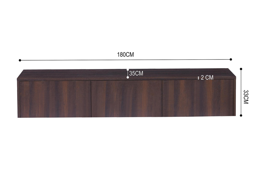 Meuble TV suspendu Japandi VIEUX NOYER 180CM