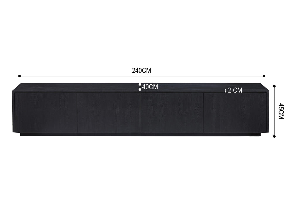 Meuble TV LAMOR Japandi Noir 240CM