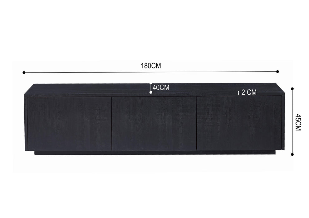 Meuble TV LAMOR Japandi Noir 180CM