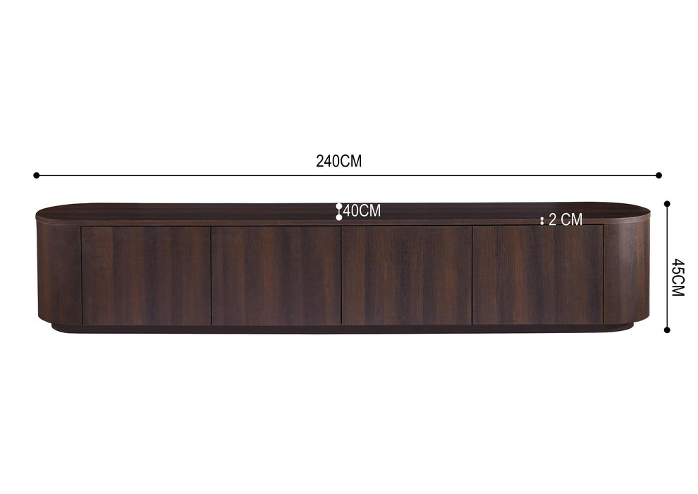 Meuble TV CERNY japandi Noyer 240CM