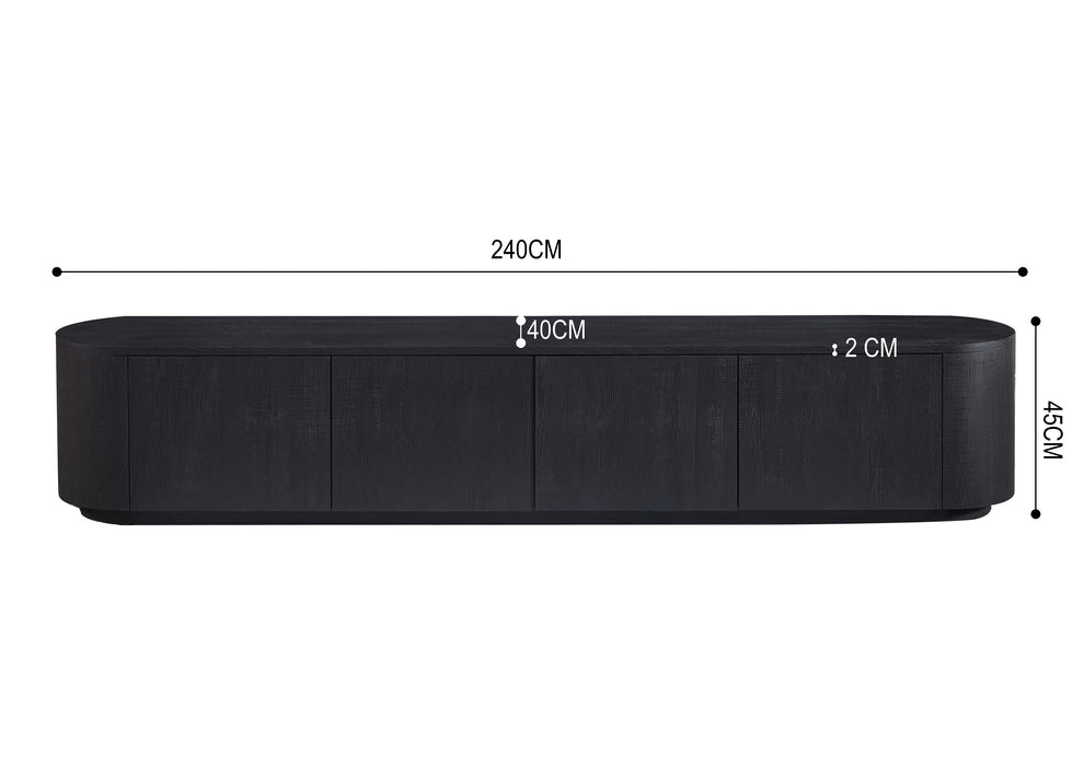 Meuble TV CERNY japandi Noir 240CM