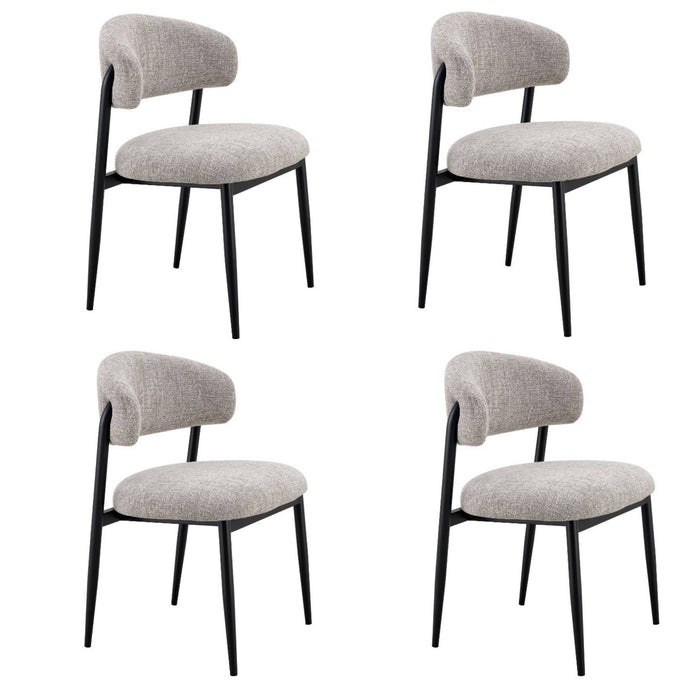 Japandi Eetkamerstoel CHAUM Linnen Taupe Set van 4