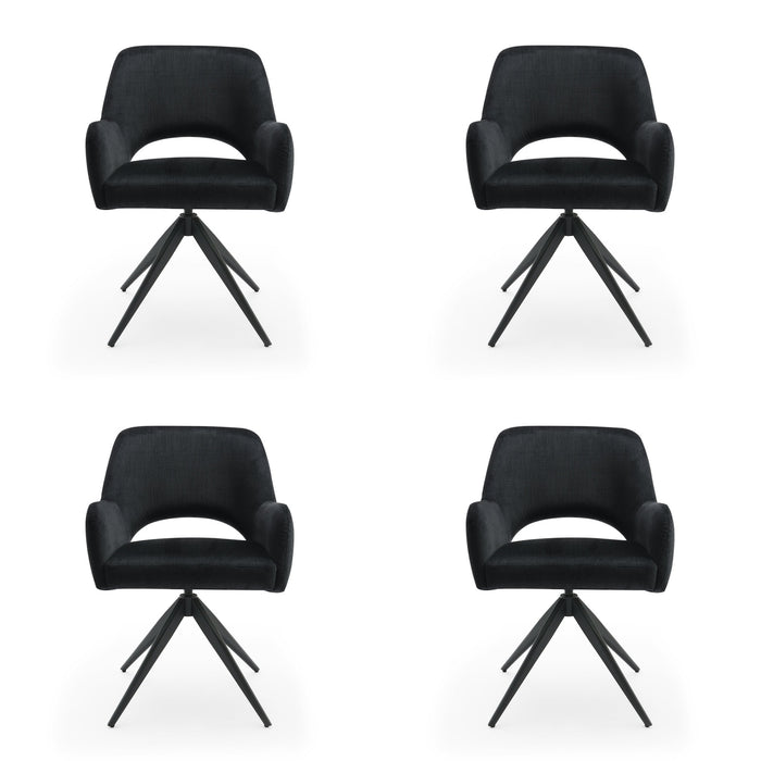 Draaibare Eetkamerstoel Moulin Zwart Set van 4