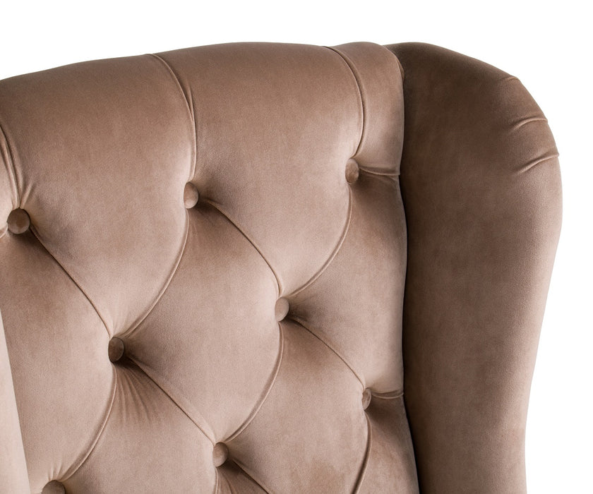 Chaise Capitonnée Velours Gourdon Beige