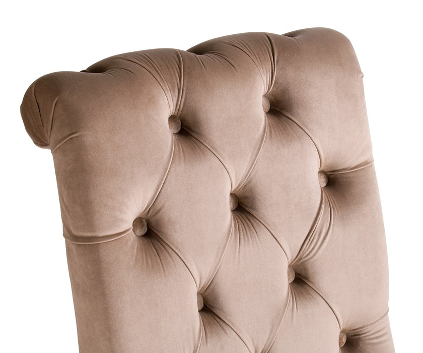 Chaise Belves Capitonnée Velours Beige