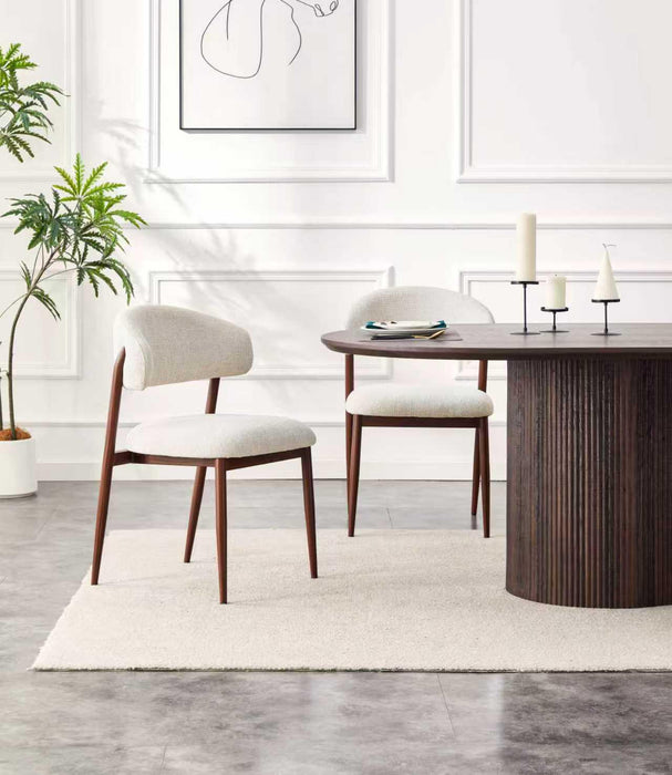 Chaise de salle à manger Japandi CHAUM Lin Stone