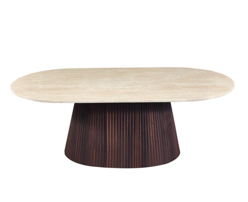 Japandi Salontafel Gemont Travertin Look 130 cm