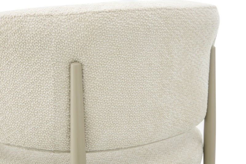 Japandi Eetkamerstoel Quintin Bouclé Creme Set van 4