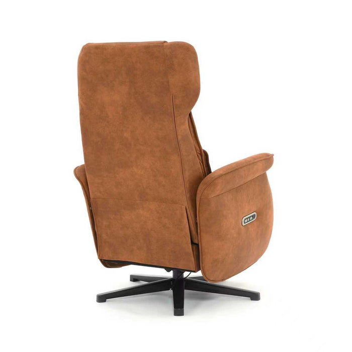 Elektrisch Relax Fauteuil Micro Suede Teron Cognac