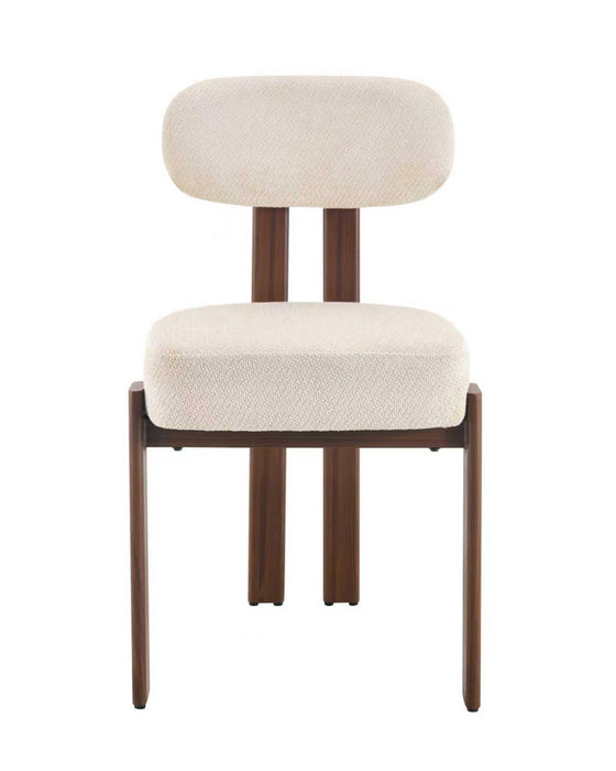 Chaise de Salle à Manger Japandi Caen Bouclé Stone