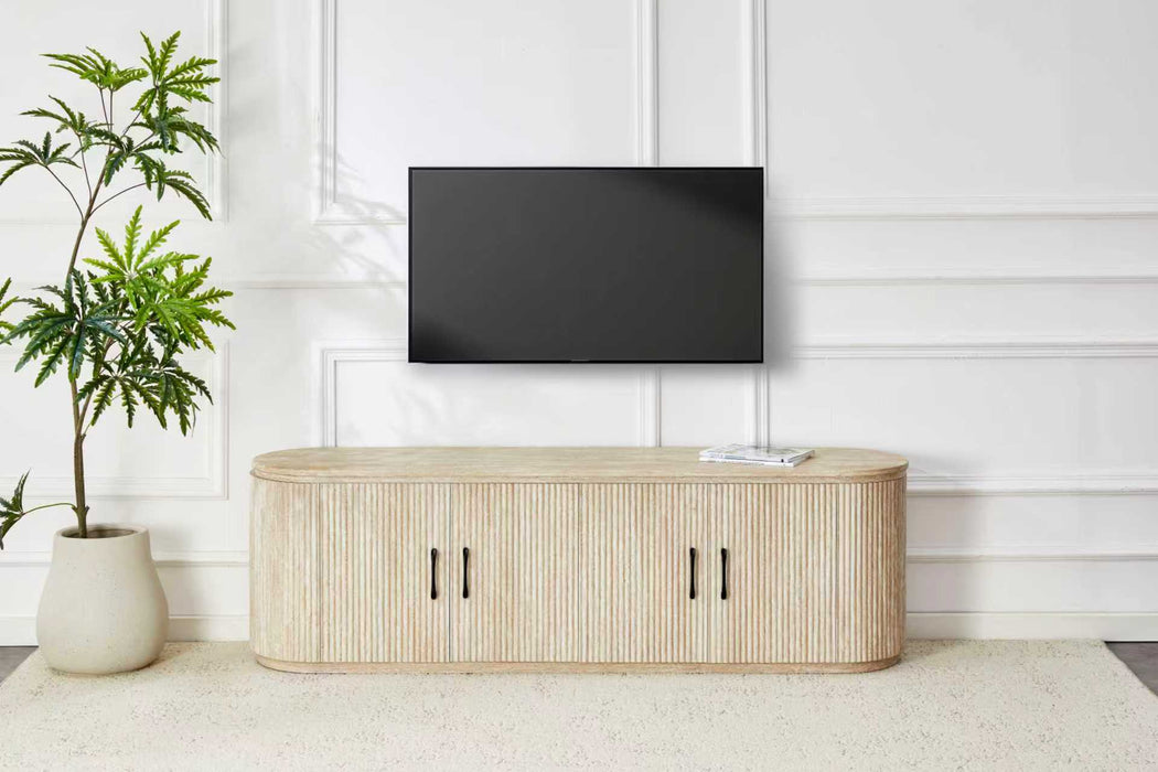 Japandi TV-Möbel Martin Travertin Optik 180 cm
