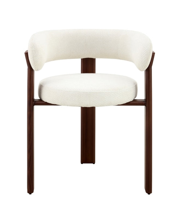 Chaise de salle à manger Japandi CARAT Bouclé Crème