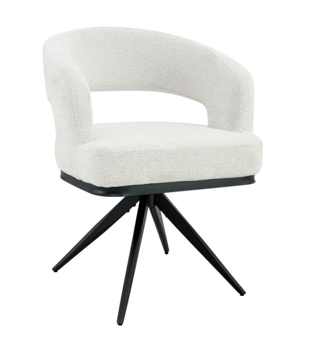 Chaise de salle à manger Japandi Belfort Bouclé Crème