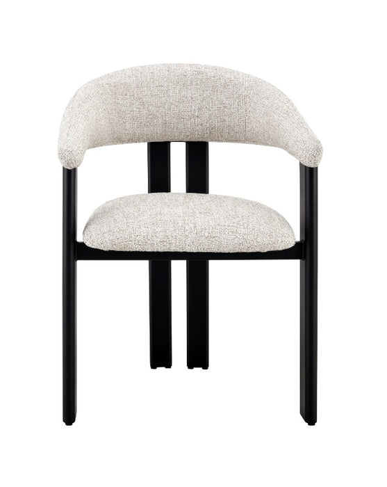 Chaise de Salle à Manger Japandi MOUZ Bouclé Stone