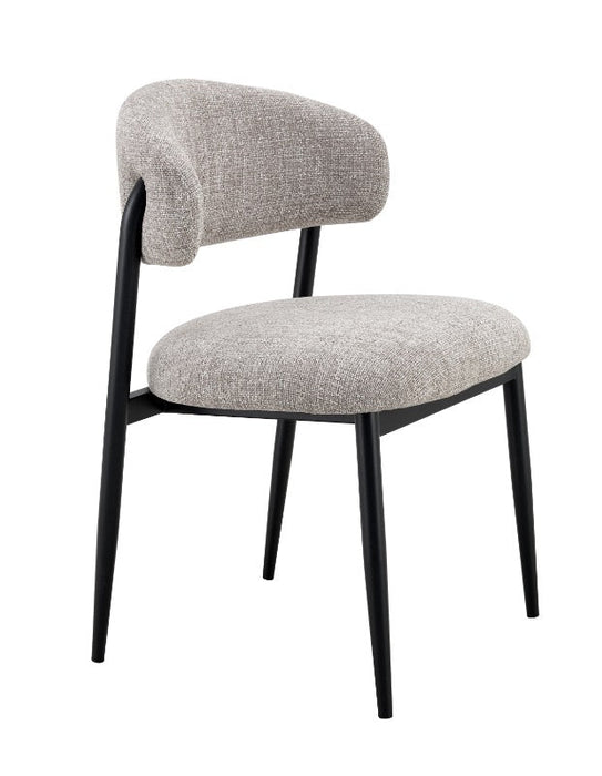 Japandi Eetkamerstoel CHAUM Linnen Taupe Set van 2