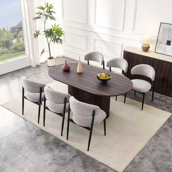 Japandi Eetkamerstoel CHAUM Linnen Taupe Set van 4