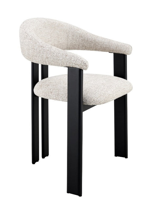 Japandi Eetkamerstoel MOUZ Bouclé Stone Set van 4