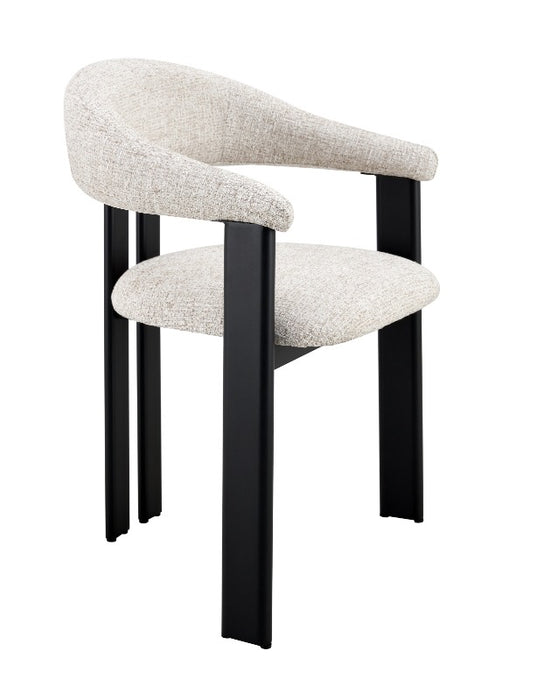 Chaise de Salle à Manger Japandi MOUZ Bouclé Stone