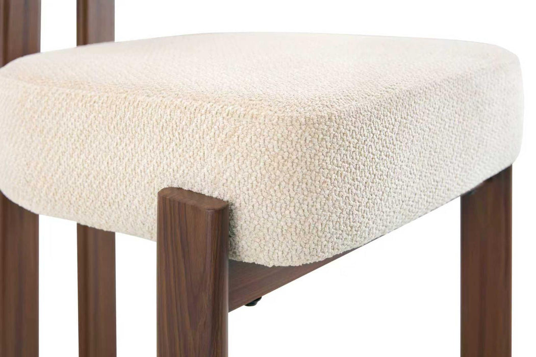 Chaise de Salle à Manger Japandi Caen Bouclé Stone