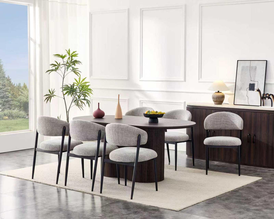 Japandi Eetkamerstoel CHAUM Linnen Taupe Set van 4