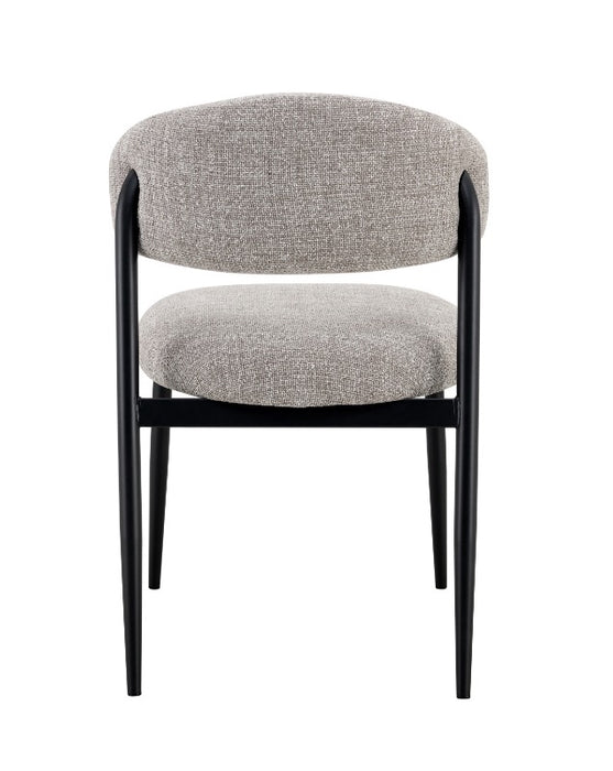 Chaise de salle à manger Japandi CHAUM en lin taupe