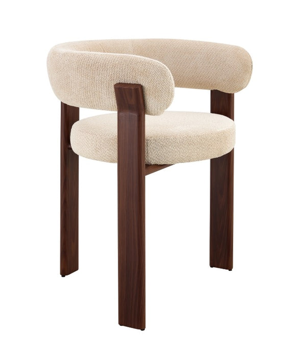 Chaise de salle à manger Japandi CARAT Bouclé Stone