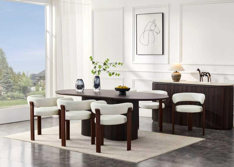 Japandi Eettafel Loubier Walnootkleur 180 cm