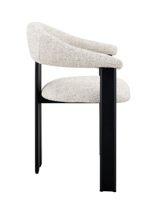 Chaise de Salle à Manger Japandi MOUZ Bouclé Stone