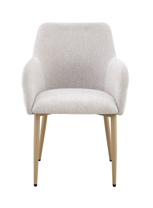 Japandi eetkamerstoel FLECHE Boucle Stone Set van 2