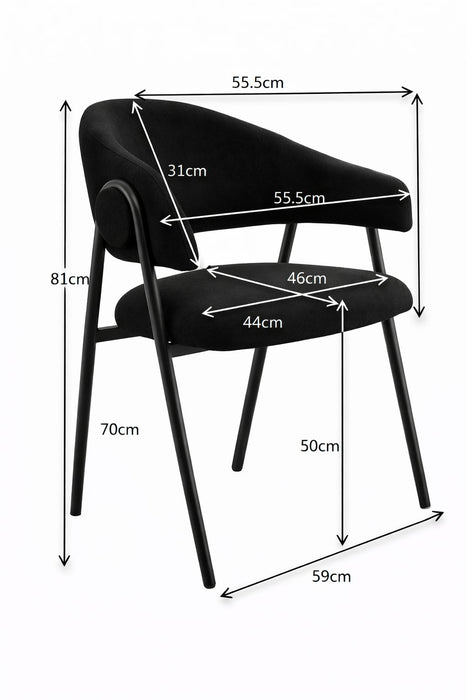 BARETZ Eetkamerstoel Bouclé Creme