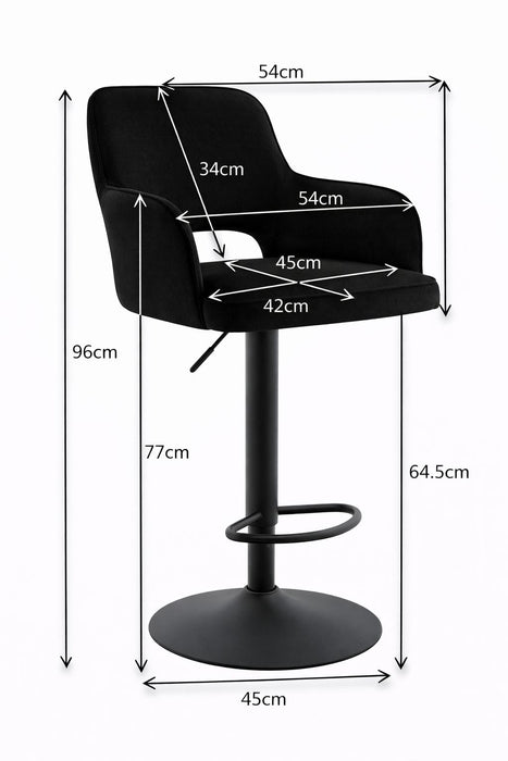 Barhocker LANDSOR Samt Schwarz
