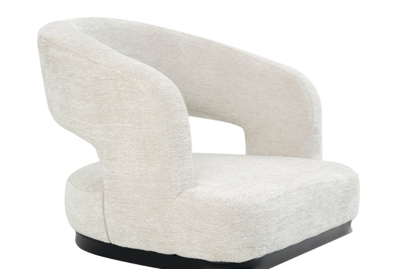 Chaise de salle à manger Japandi Belfort – Bouclé Stone