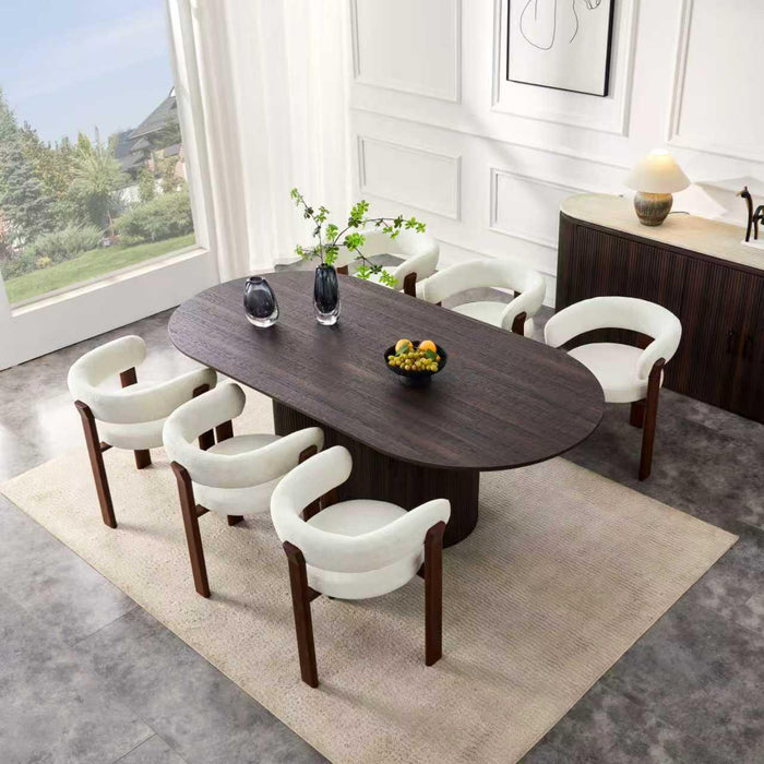 Japandi Eettafel Loubier Walnootkleur 180 cm