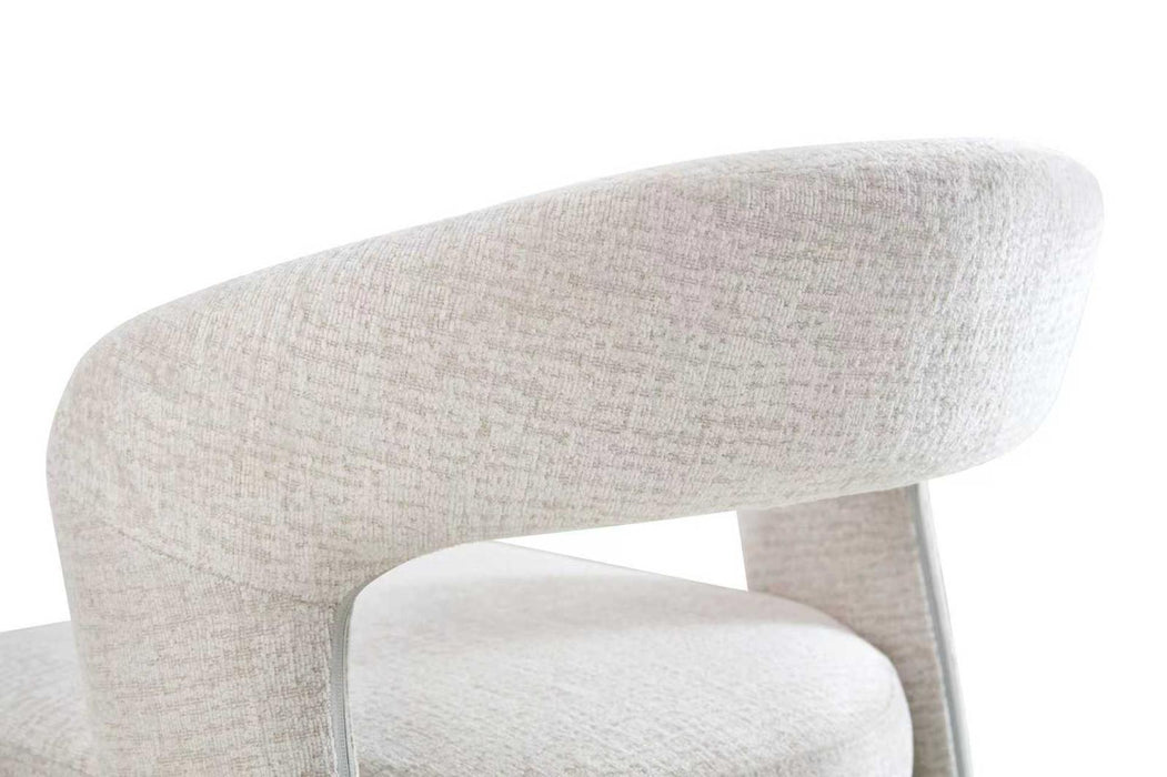 Chaise de salle à manger Japandi ANDUZ Bouclé stone