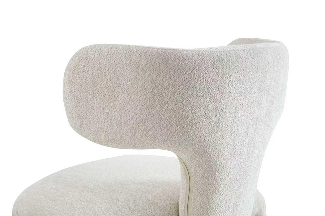 Japandi Eetkamerstoel AVORIA Bouclé Stone Set van 2