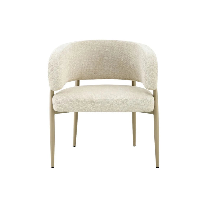 Japandi Eetkamerstoel Quintin Bouclé Creme