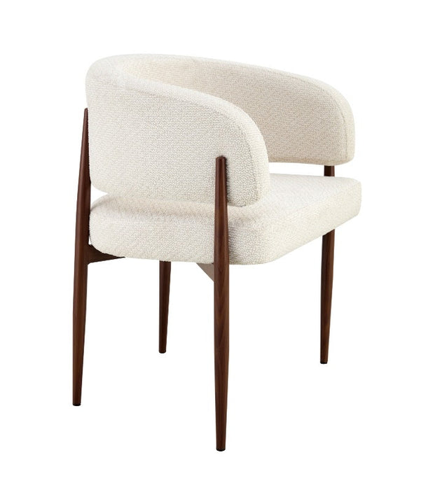 Japandi Eetkamerstoel Quintin Bouclé Stone Set van 4