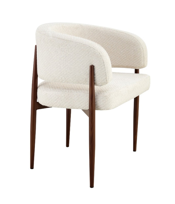 Chaise de Salle à Manger Japandi Quintin Bouclé Stone