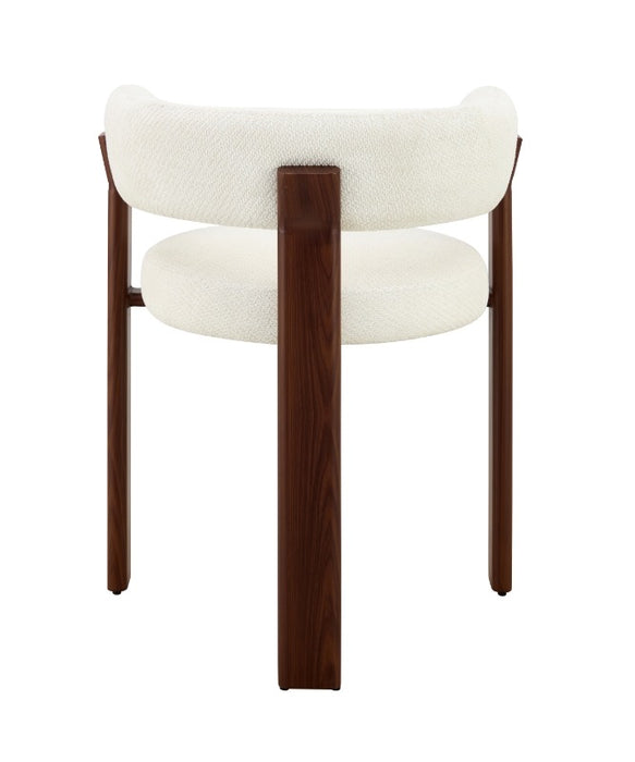 Chaise de salle à manger Japandi CARAT Bouclé Crème