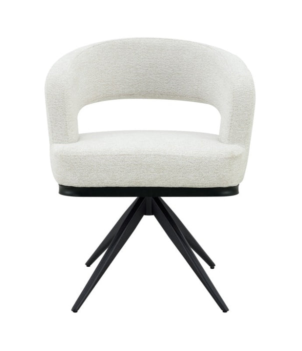 Japandi Eetkamerstoel Belfort Bouclé Crème Set van 4